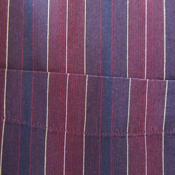 NICOLE MILLER burgundy & navy striped men's long sleeved shirt - XL - 17 34/35 - Picture 7 of 7